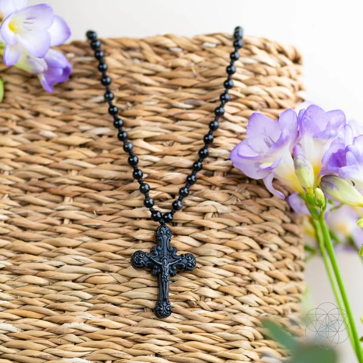 Sacred Armor: Black Obsidian Cross of Faith & Protection Conscious Items