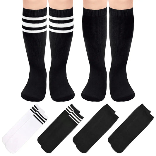 Sarfel 4 Pairs Kids Soccer Socks - Knee High Toddler Soccer Socks_Vivareflex_Online