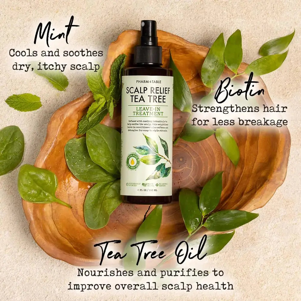 Scalp Relief Tea Tree Leave-In Conditioner – Relieves Itchy, Dry Scalp & Detangles Hair – 240ml/8 fl oz - Vivareflex Online