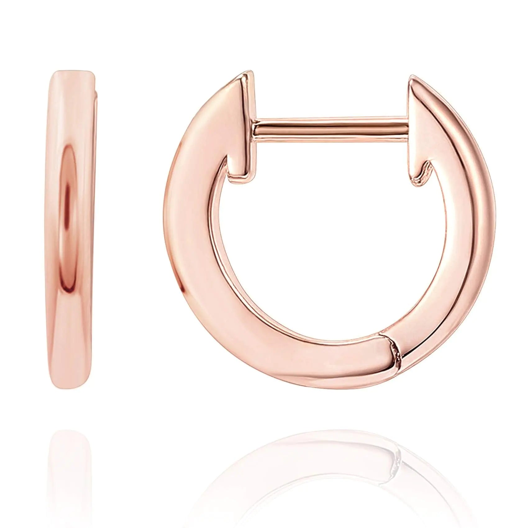 PAVOI 14K Gold Plated, Gold Vermeil, S925 Sterling Silver Cuff Earrings Huggie Stud | Small Hoop Earrings for Women Rose Gold