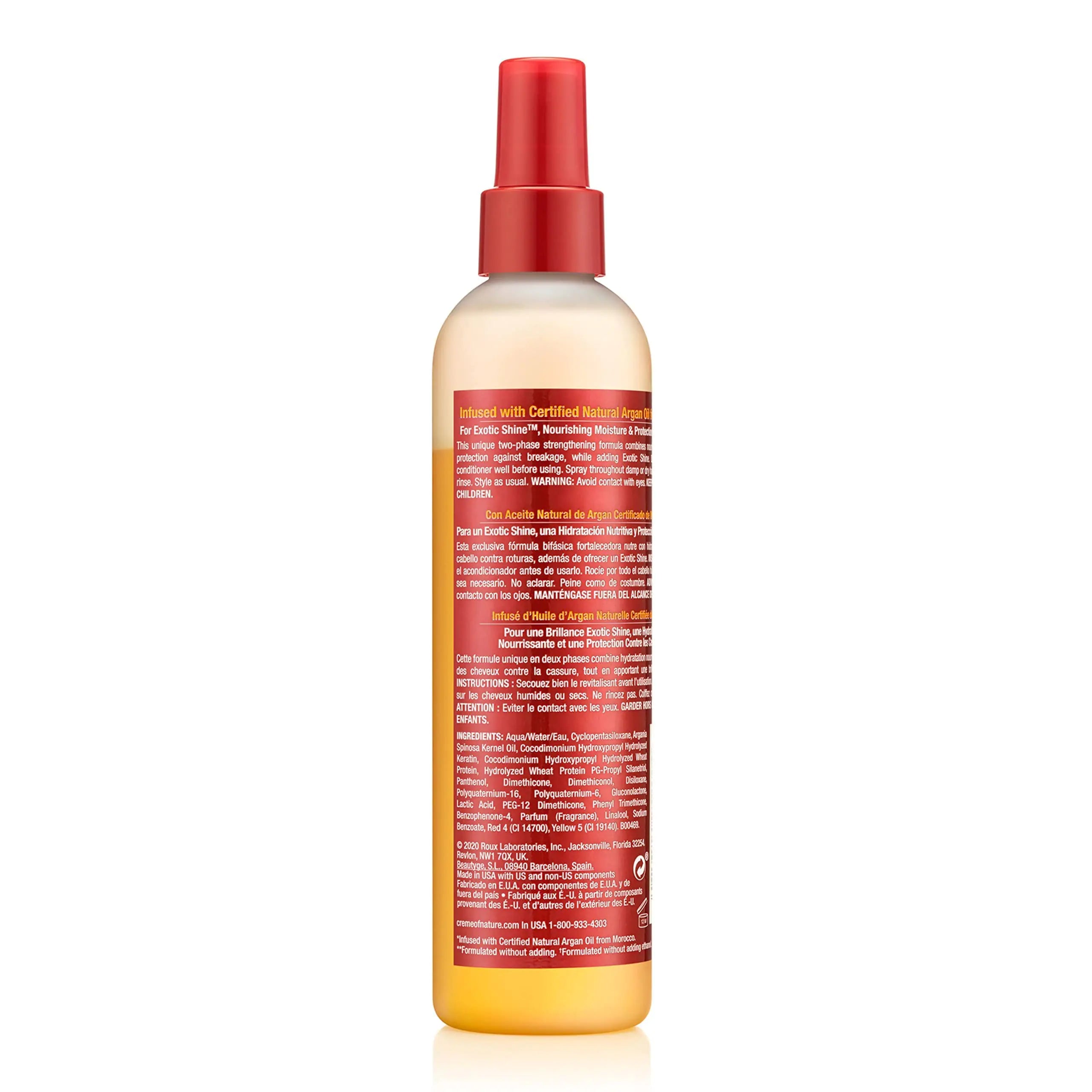 Crème de la nature, après-shampoing sans rinçage à l'huile d'argan, formule démêlante et revitalisante pour cheveux normaux 8,45 fl oz 8,4 fl oz (paquet de 1)