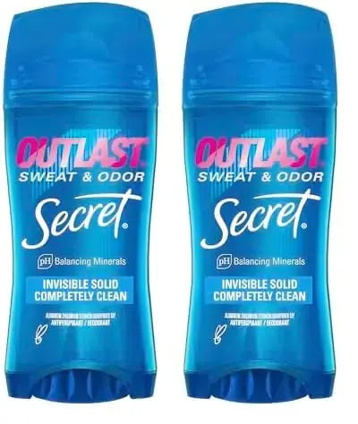 Secret Outlast Completely Clean Antiperspirant, 2.6 oz (Pack of 2) - Vivareflex Online