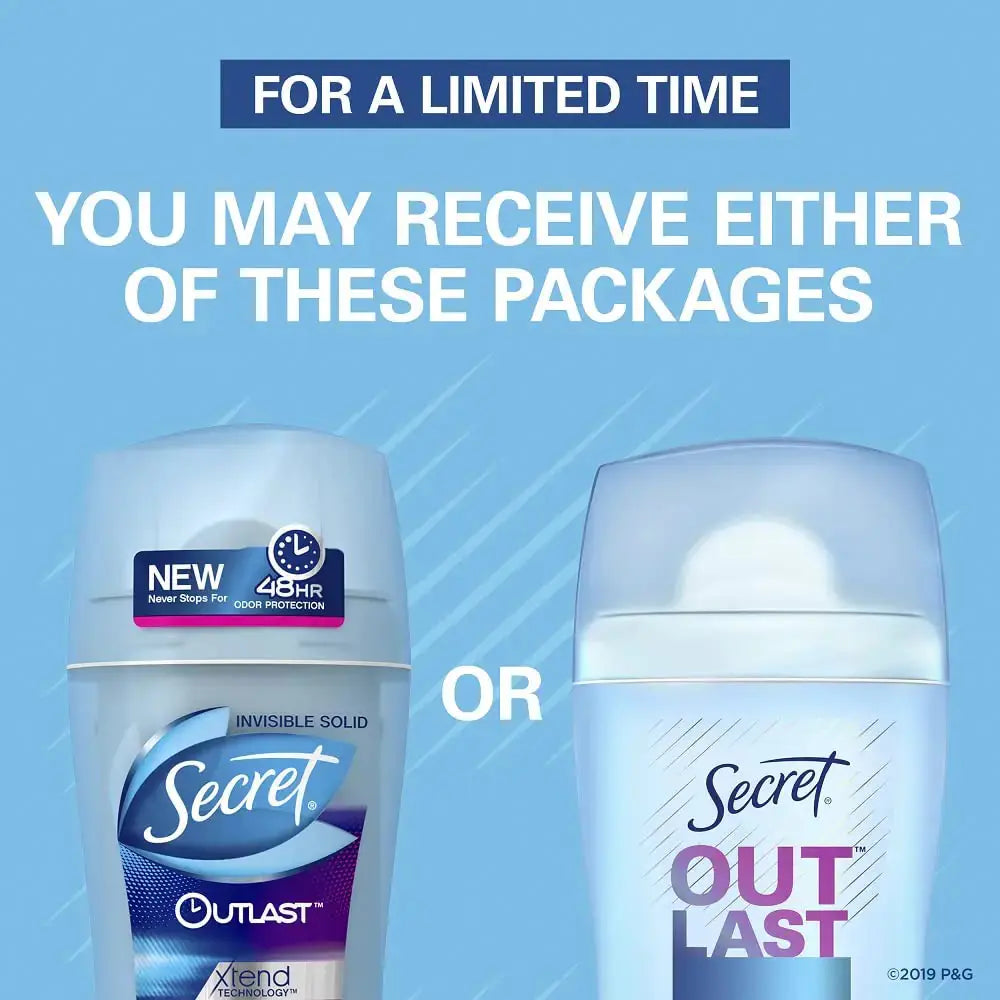 Secret Outlast Completely Clean Antiperspirant, 2.6 oz (Pack of 2) - Vivareflex Online