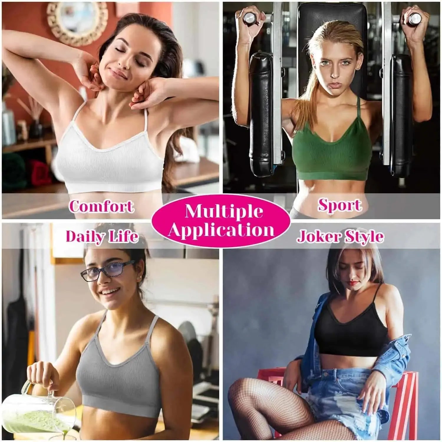 selizo Padded Bralettes Women, 6 Pcs Sports Bras_Vivareflex_Online