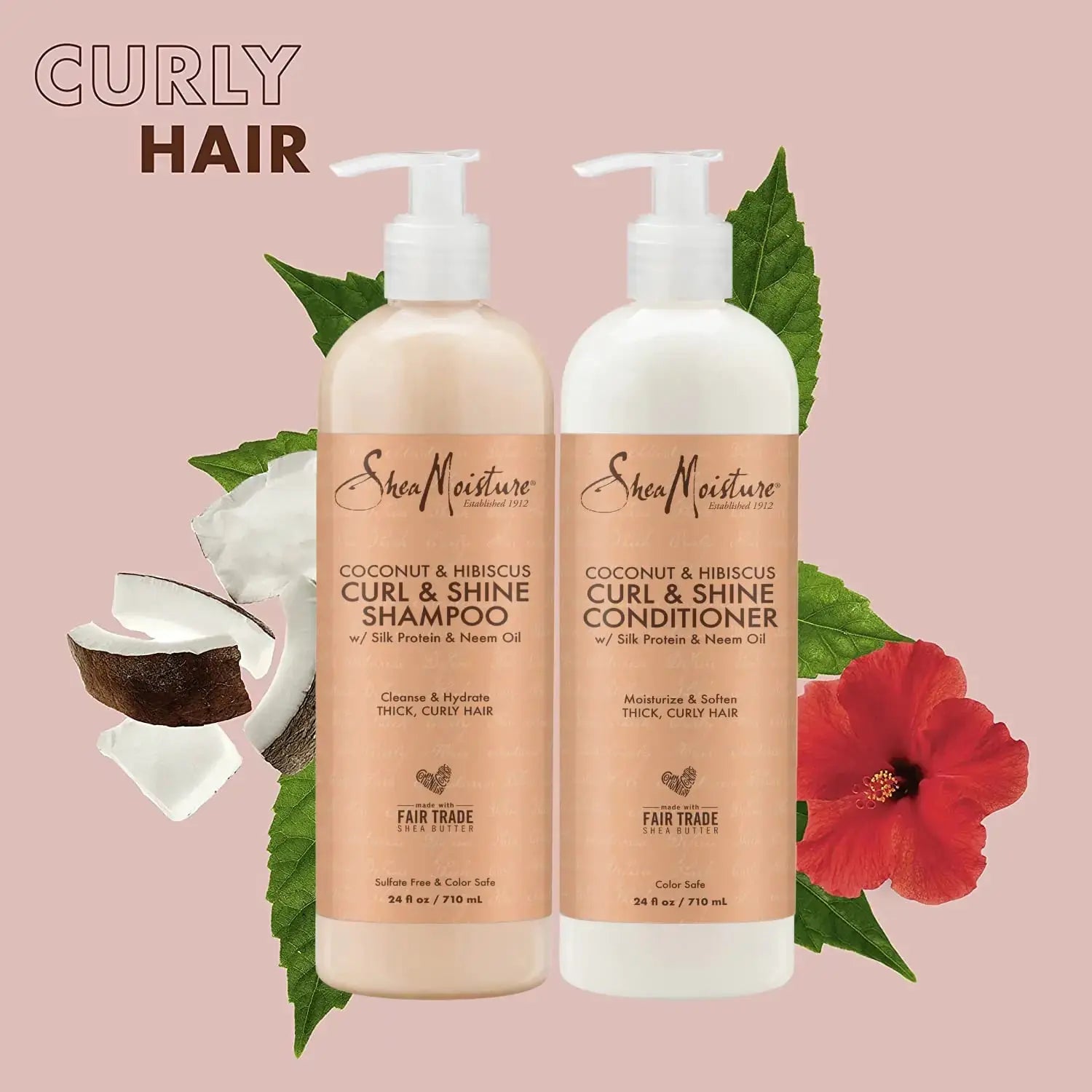SheaMoisture Plus Size Shampoo and Conditioner Set, Coconut & Hibiscus Curl & Shine Hair Care, Frizz Control for Curly Hair - Vivareflex Online