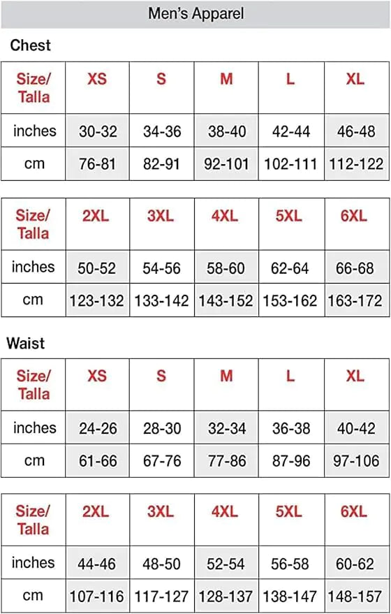 Size Chart of Ribbed Undershirt_Vivareflex_Online