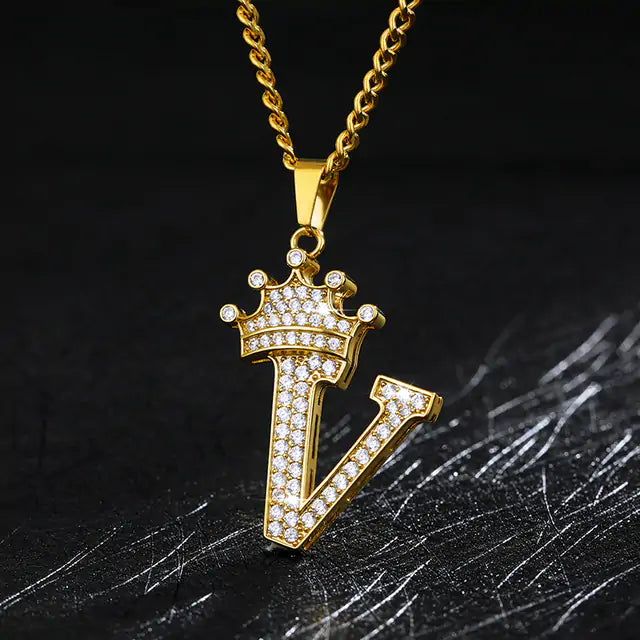 Sleek Design Zircon Alphabet Necklace - Pendant_Vivareflex_Online