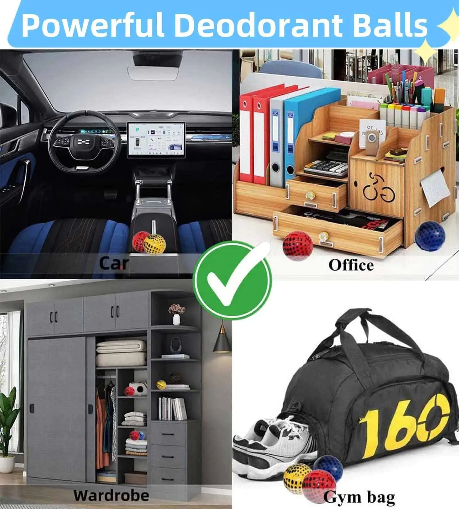 Sneaker Deodorizer Balls, Shoe Deodorant Balls for Sneakers,Gym Bags and Lockers Odor Eliminators Ball 6 Pack Fresh Sport - Vivareflex Online