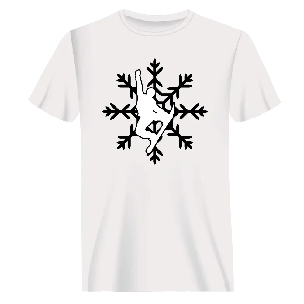 Snowboard Snowflake T-Shirt for Men Vivareflex Online