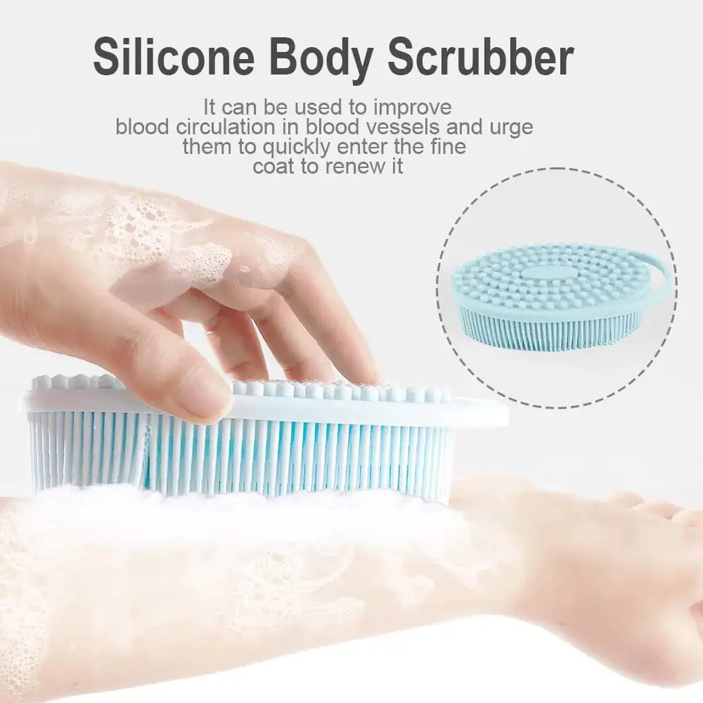 Soft Silicone Body Scrubber Silicone Loofah 2 in 1 Bath_Vivareflex_Online