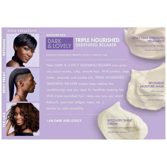 SoftSheen-Carson Dark and Lovely Triple Nourished Silkening No-Lye Relaxer with Shea Butter, Regular 1 Count (Pack of 1) Relaxer - Regular - Vivareflex Online