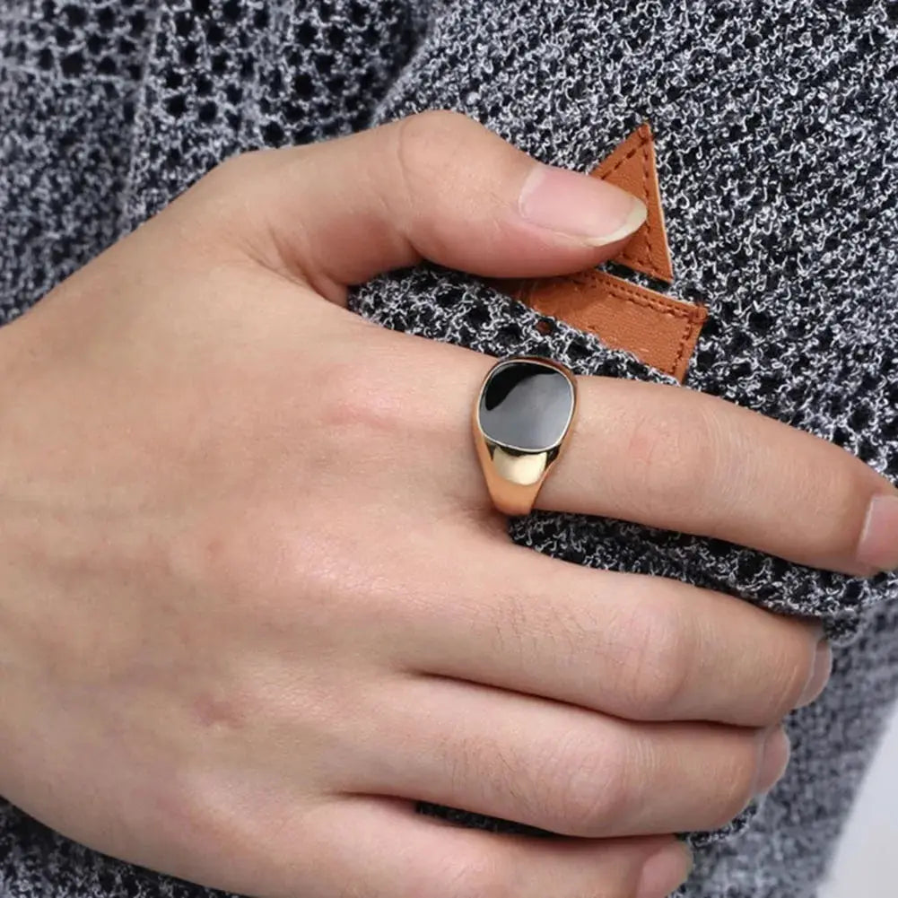 Solid Polished Stainless Steel Men Ring Band Biker Men Signet Ring Finger Jewelry famous designer black rings for men Vivareflex Online