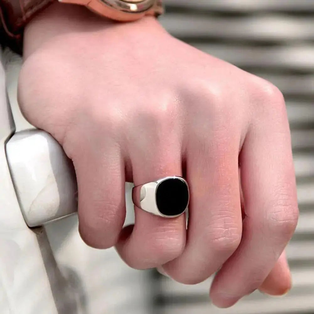 Solid Polished Stainless Steel Men Ring Band Biker Men Signet Ring Finger Jewelry famous designer black rings for men Vivareflex Online