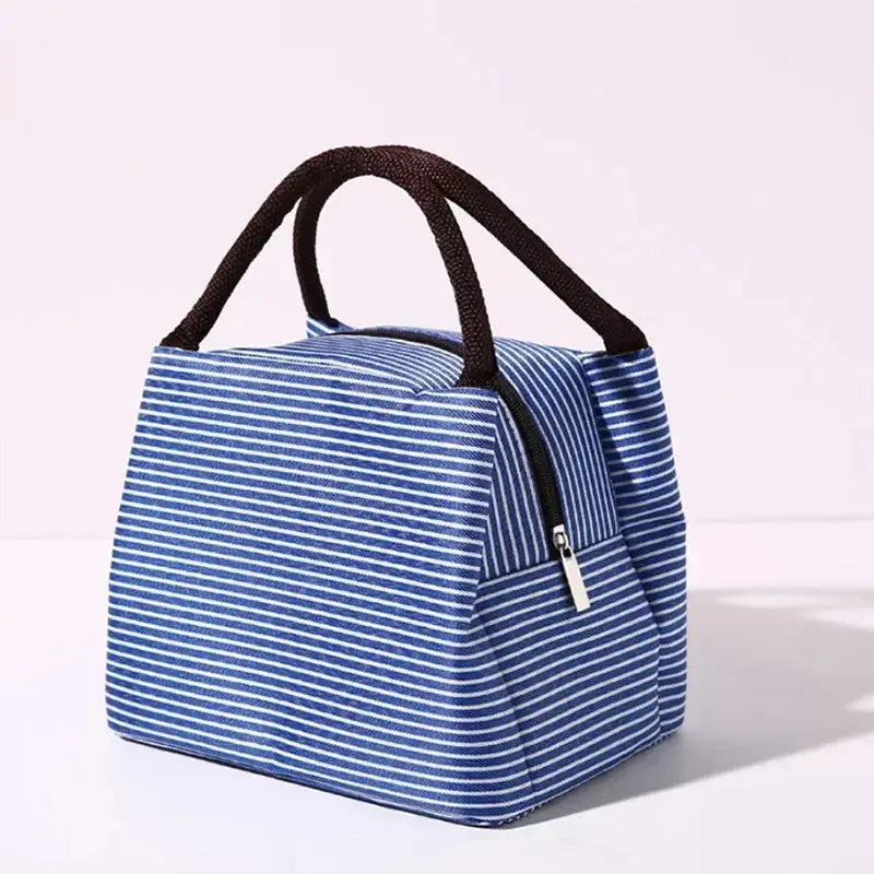 Stripe Women's Kids Lunch Bags Waterproof Insulated Picnic Foods Storage Container Handbag Thermal Lunch Box Cooler Bags Ultimate Bag Store