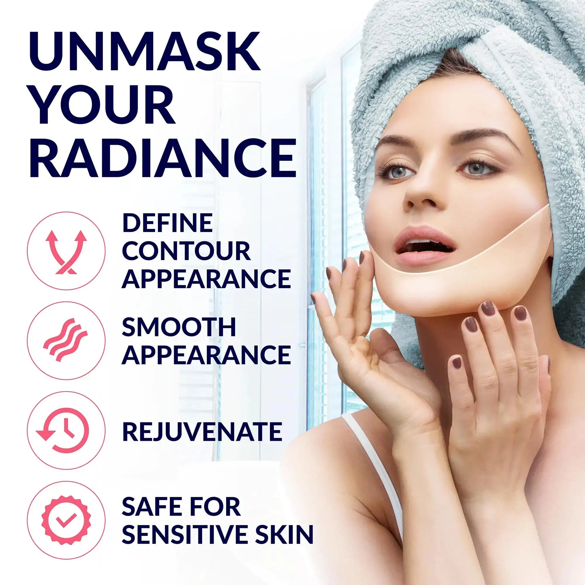 Stylia Double Chin Mask - V Line Chin Strap - Toning Hydrogel_Vivareflex_Online