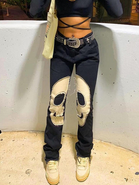 Stylish Skull Jeans_Vivareflex_Online