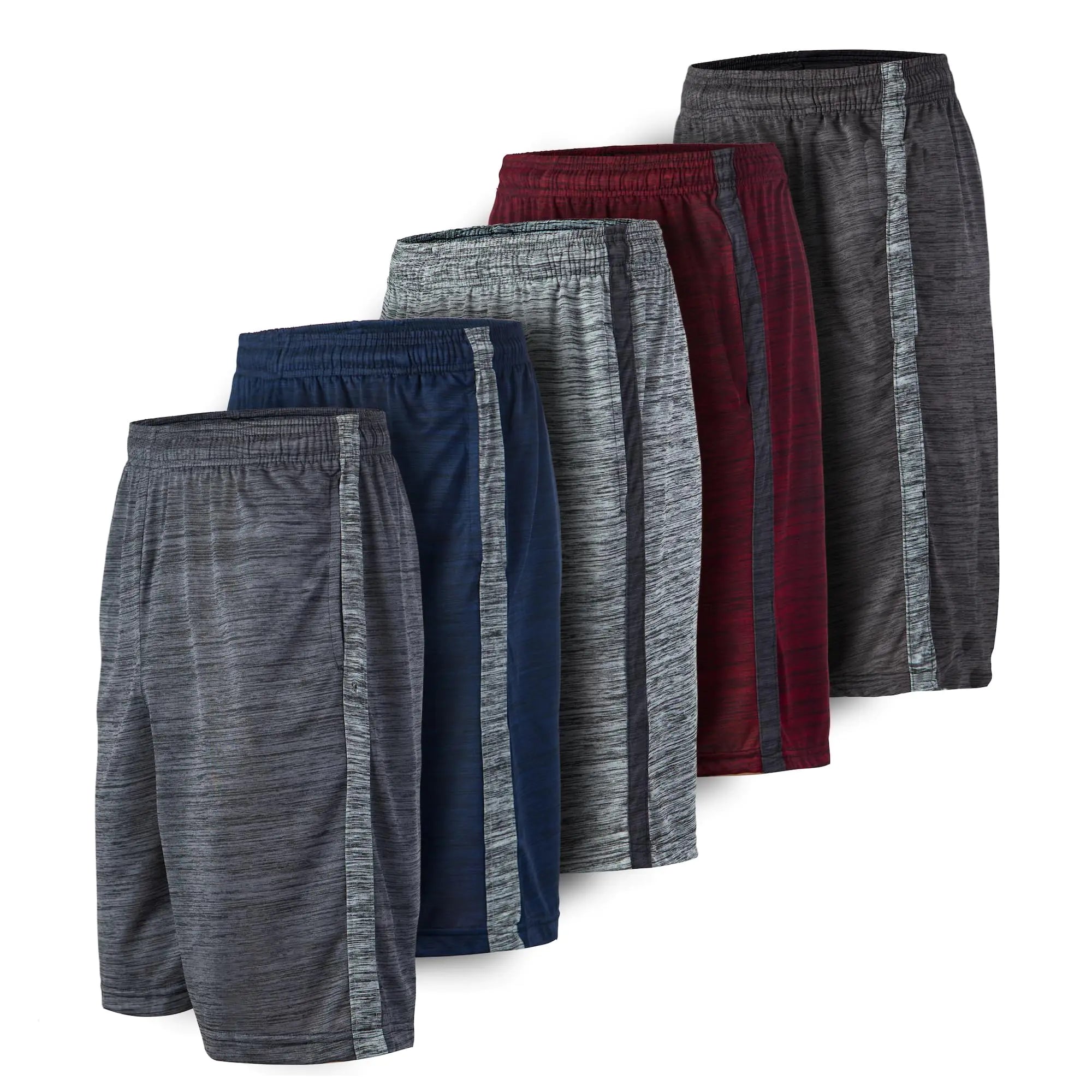 Paquete de 5: pantalones cortos deportivos de rendimiento activo resistentes al sudor y de secado rápido para hombre, talla 3XL, paquete de 5/conjunto B 