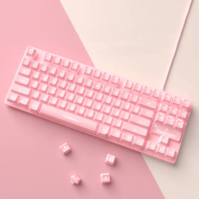 Cute Pink Wired Keyboard and Mouse Set - Vivareflex Online