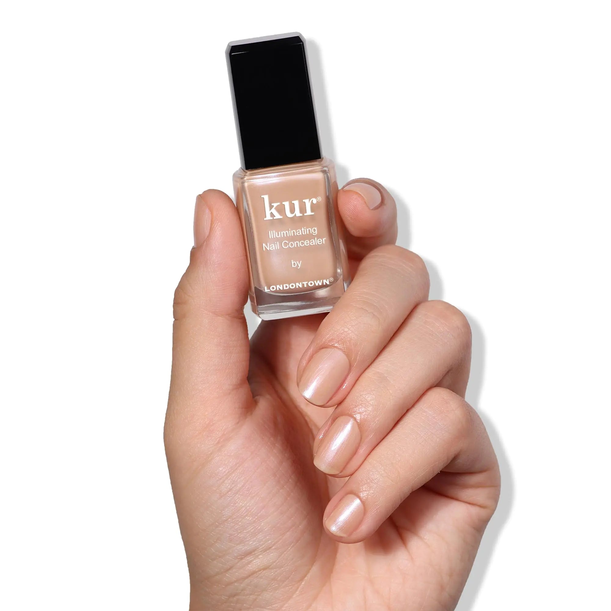 LONDONTOWN kur Nail Conceal & Go Duo Set, incluye corrector iluminador de uñas y capa superior Gel Genius, juego de 2 piezas, 0.4 fl oz Go Bare + Top Coat 