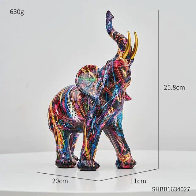 Painting Art Elephant Sculptures & Figurines Modern Decoration - Vivareflex Online