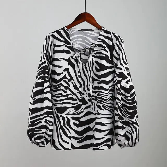 Safari Chic V-neck Blouse Vivareflex Online