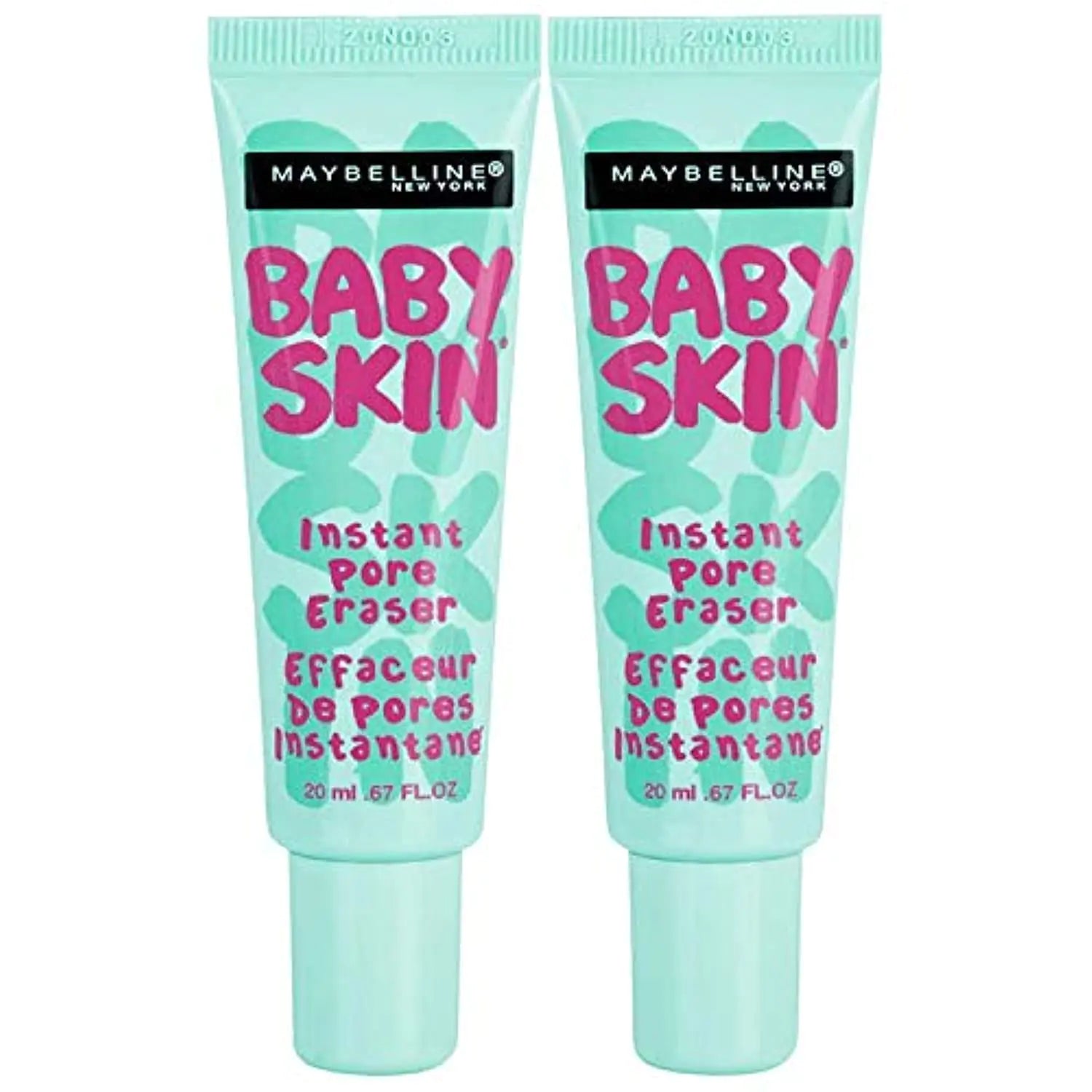 Base de maquillage Baby Skin Instant Pore Eraser de Maybelline, transparente, 2 unités, 0,67 fl oz (LOT DE 2)