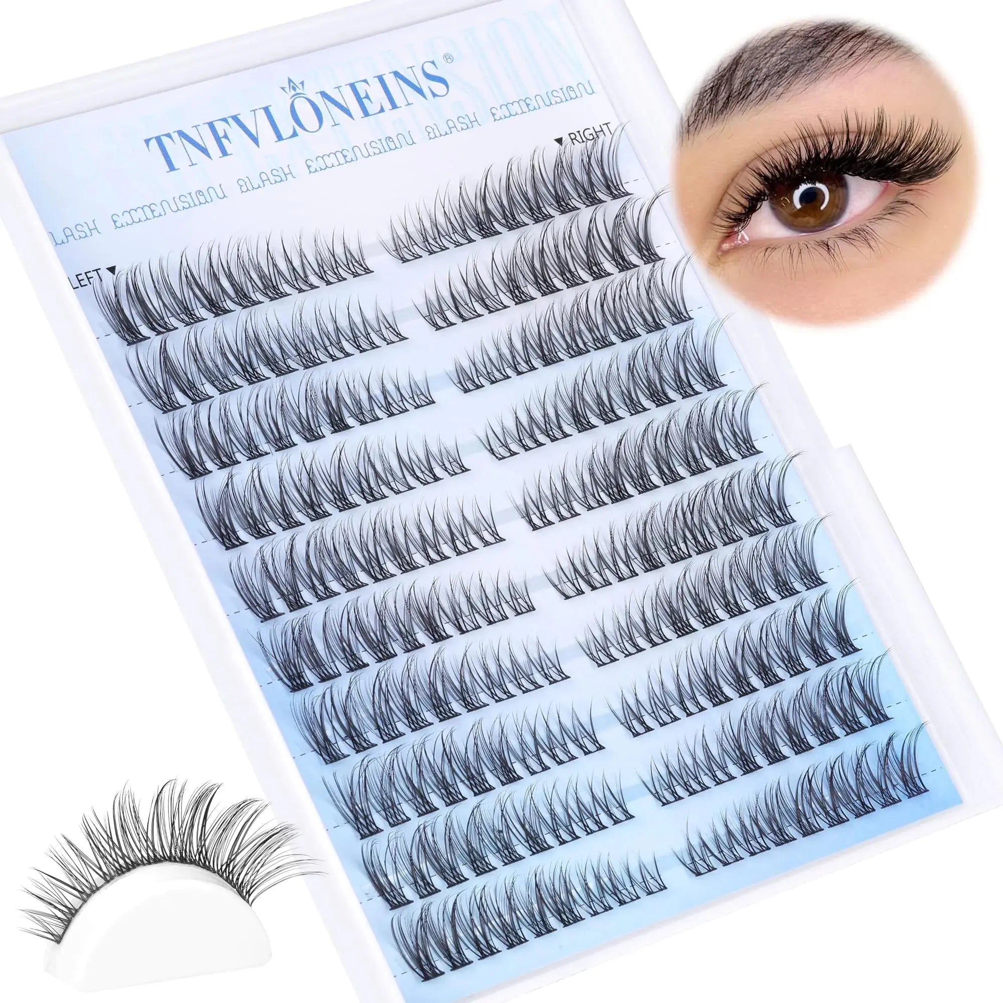 TNFVLONEINS Wispy Cluster Eyelash Extensions – Natural DIY C Curl Lashes - Vivareflex Online
