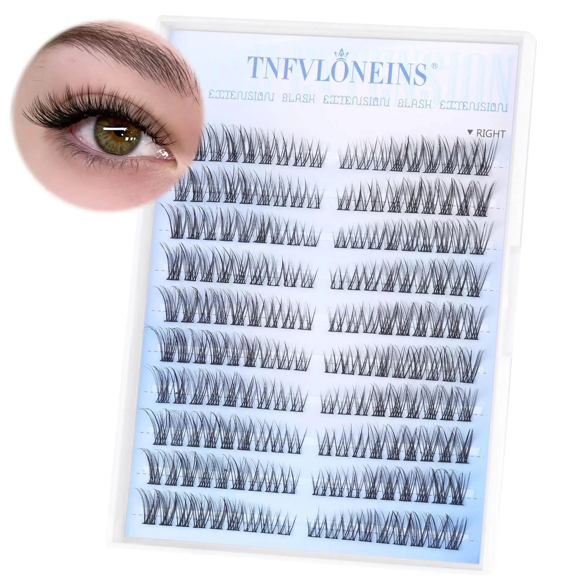 TNFVLONEINS Wispy Cluster Eyelash Extensions – Natural DIY C Curl Lashes - Vivareflex Online