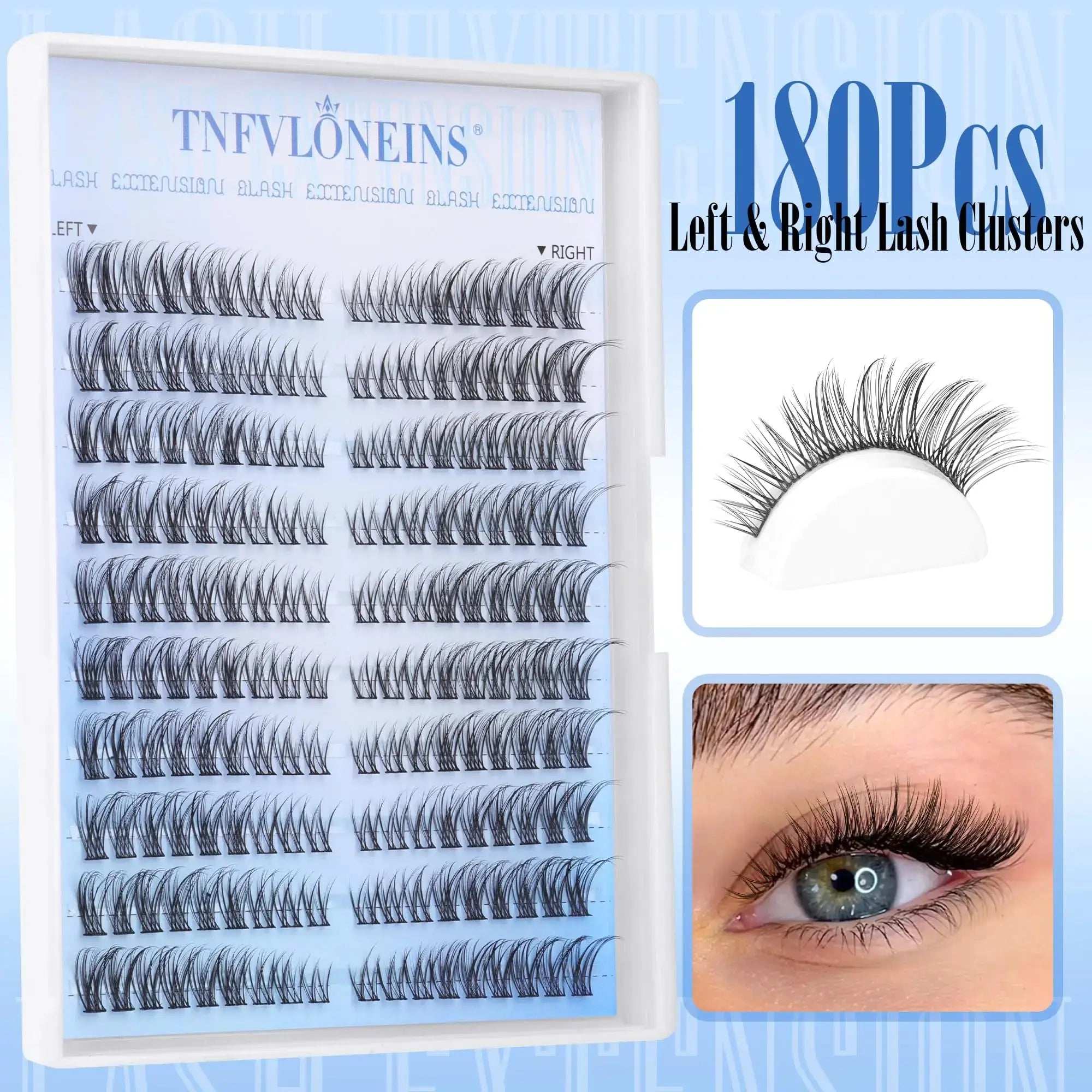 TNFVLONEINS Wispy Cluster Eyelash Extensions – Natural DIY C Curl Lashes - Vivareflex Online