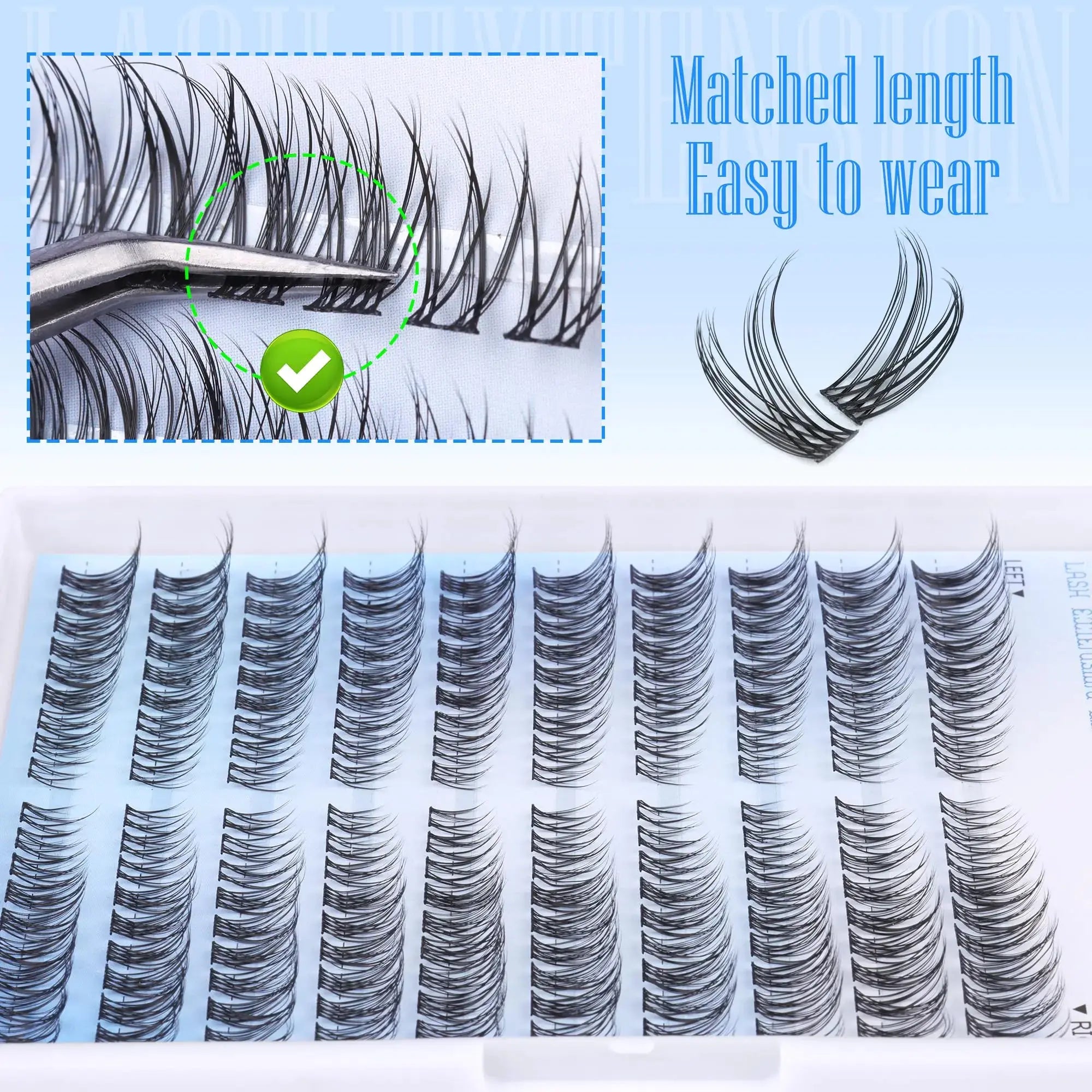 TNFVLONEINS Wispy Cluster Eyelash Extensions – Natural DIY C Curl Lashes - Vivareflex Online