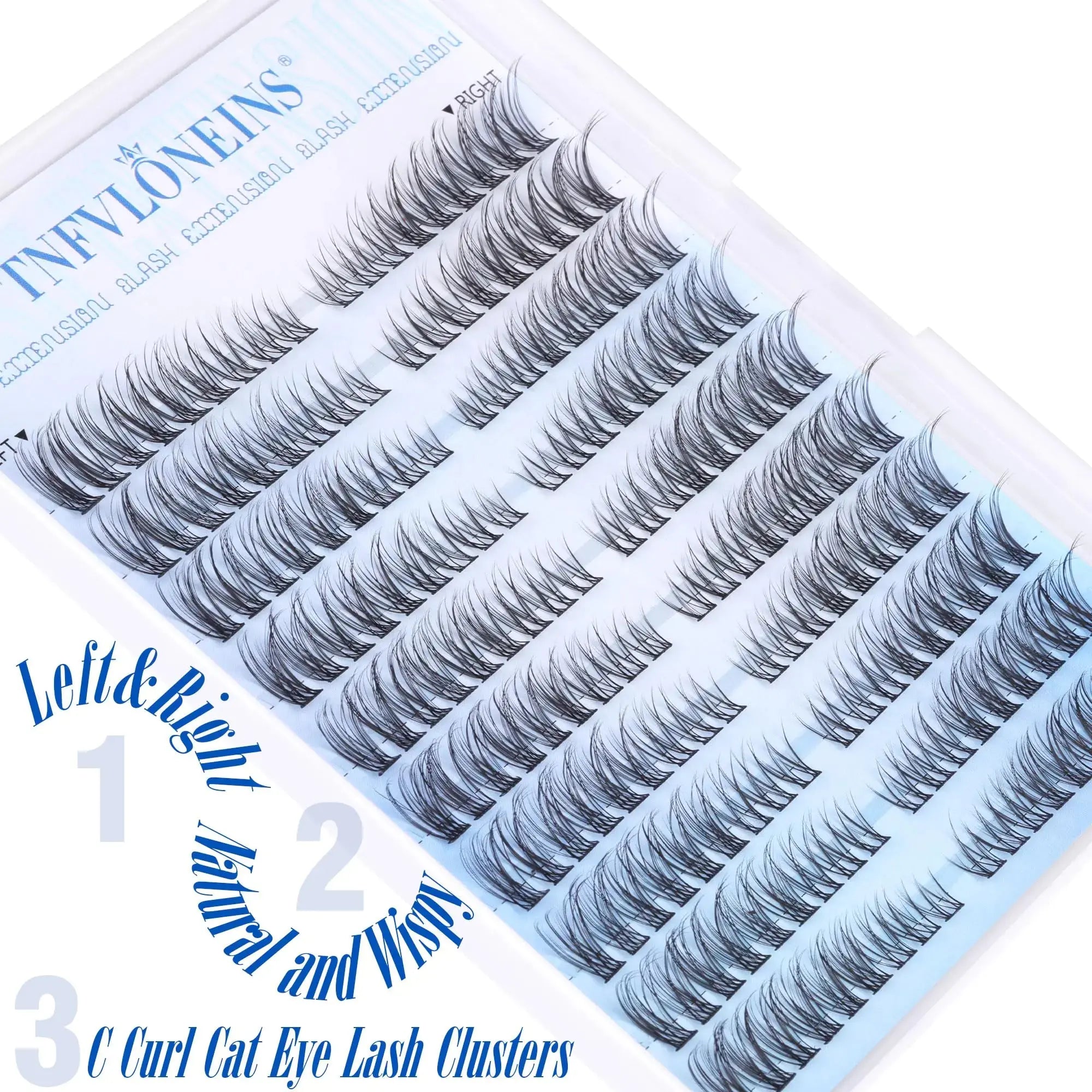 TNFVLONEINS Wispy Cluster Eyelash Extensions – Natural DIY C Curl Lashes - Vivareflex Online