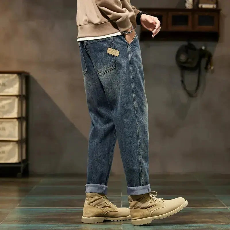 Thicken Denim Trousers Fleece Loose Fit Winter Jeans For Men Vivareflex Online