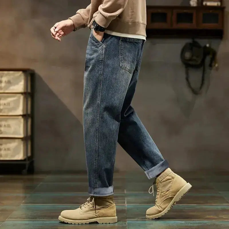 Thicken Denim Trousers Fleece Loose Fit Winter Jeans For Men Vivareflex Online