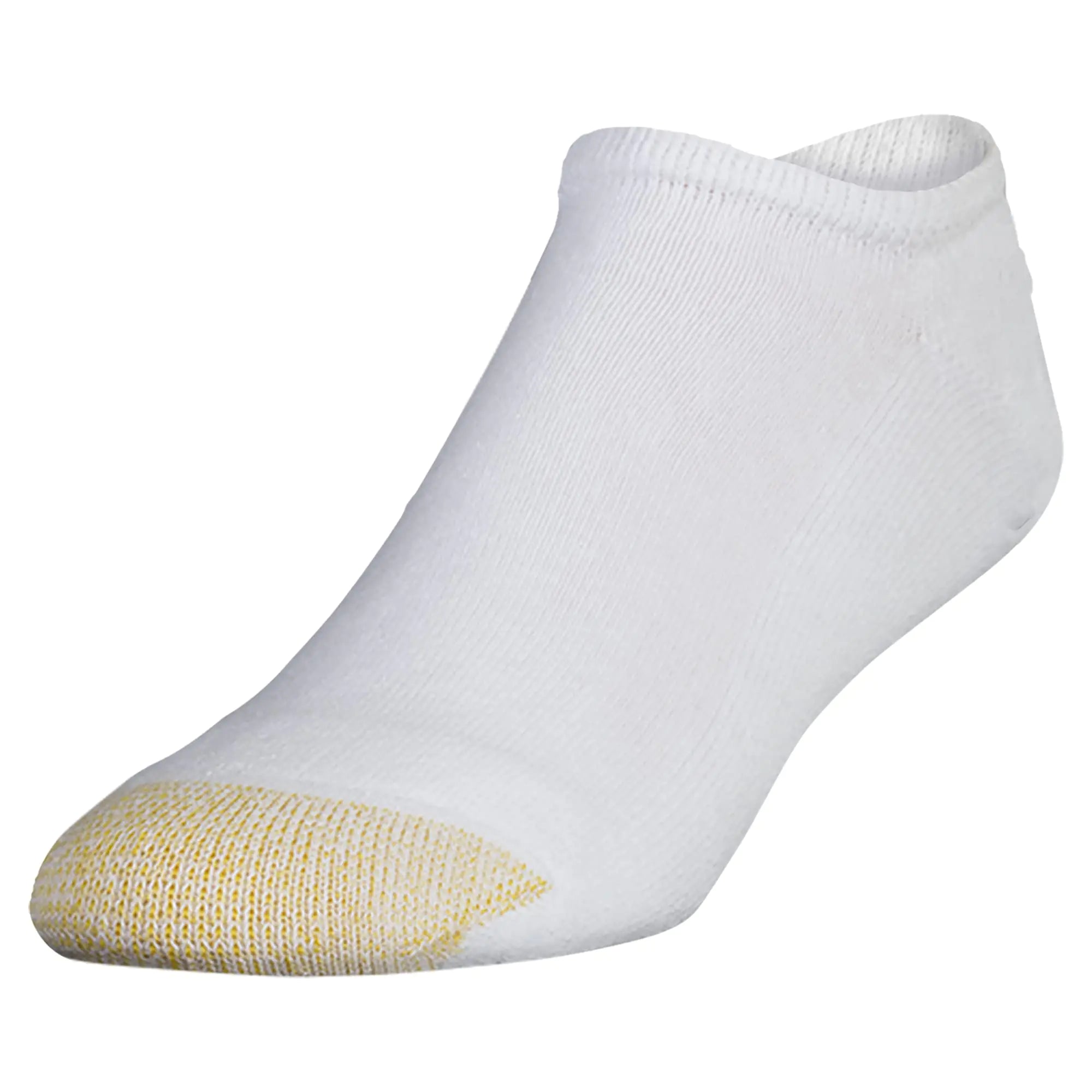 Calcetines deportivos invisibles de algodón 656F de GOLDTOE para hombre, varios pares, 1 PAQUETE DE 6 PARES, tallas de calzado 12-16, color blanco (6 pares) 