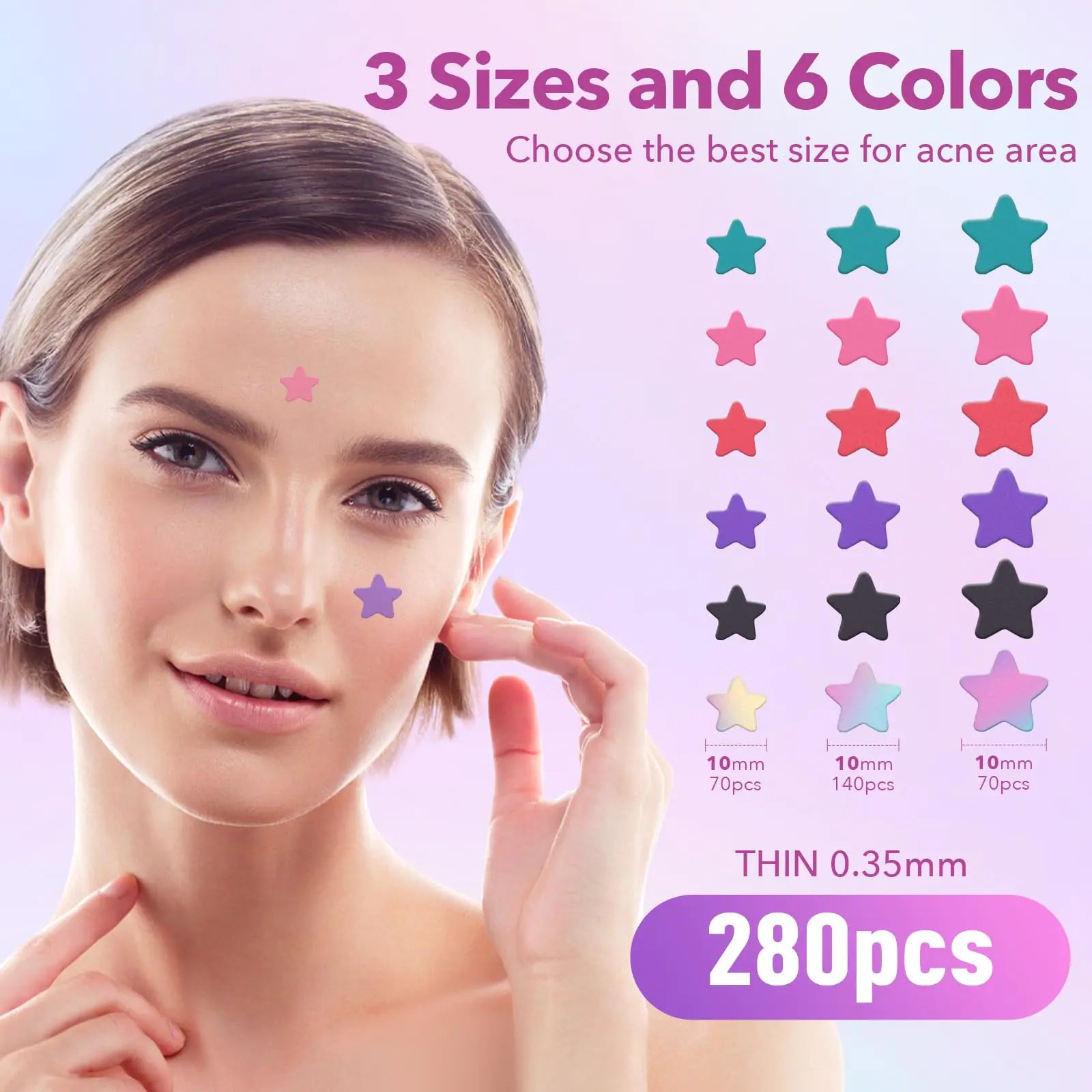 Cute Star Hydrocolloid Acne Patches with Tea Tree & Salicylic Acid