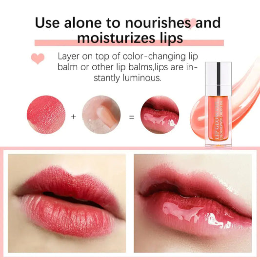 Hydrating Lip Glow Oil, Plumping Lip Oil, Tinted Lip_Vivareflex_Online