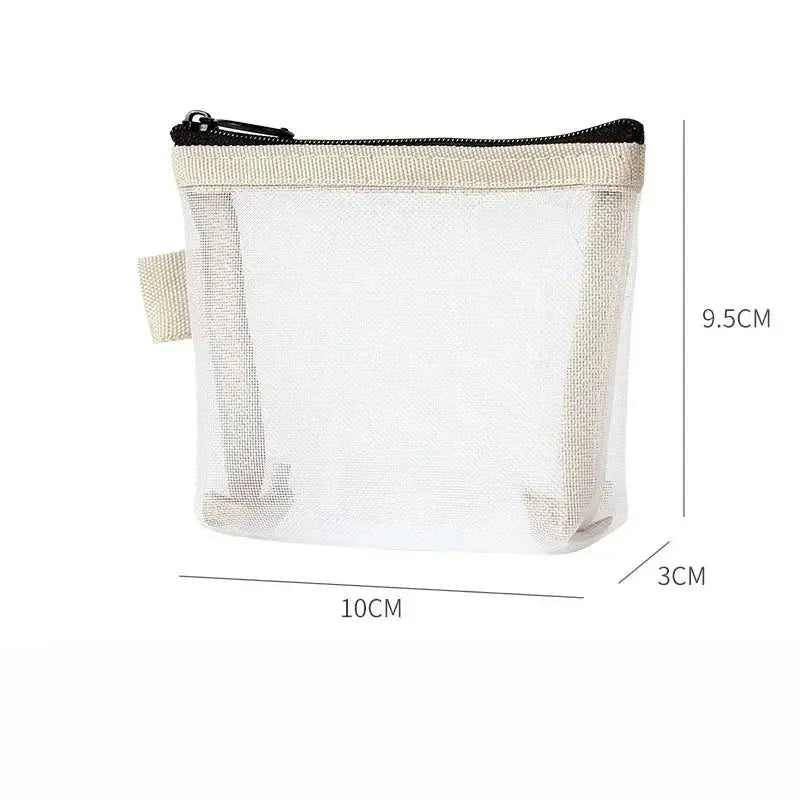 Transparent Mesh Mini Cosmetic Bag Makeup Case Lipstick Storage Bag Portable Key Earphone Data Line Organizer Card Holder Pouch Ultimate Bag Store