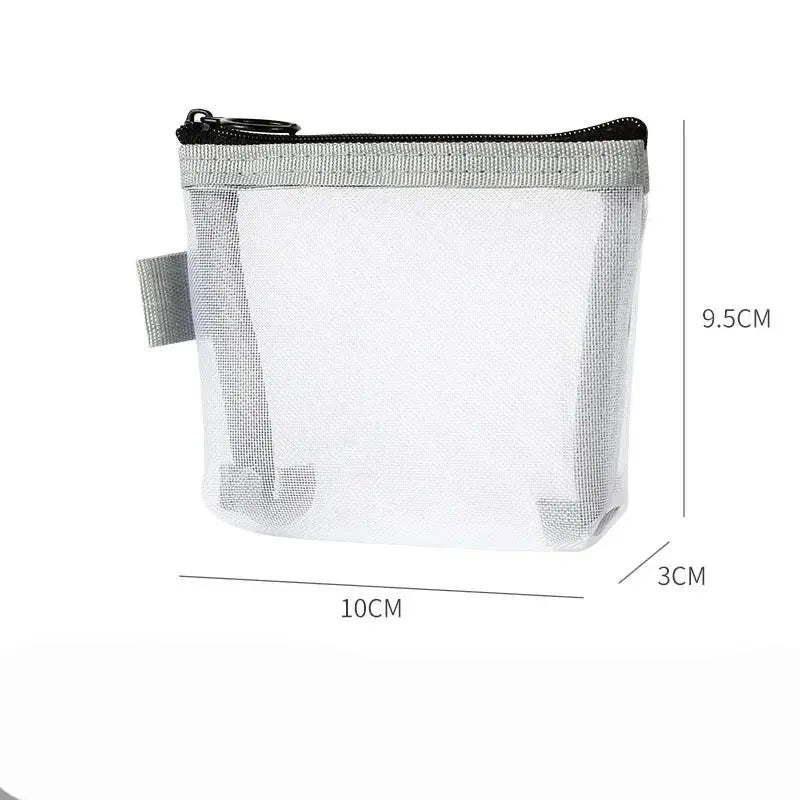 Transparent Mesh Mini Cosmetic Bag Makeup Case Lipstick Storage Bag Portable Key Earphone Data Line Organizer Card Holder Pouch Ultimate Bag Store