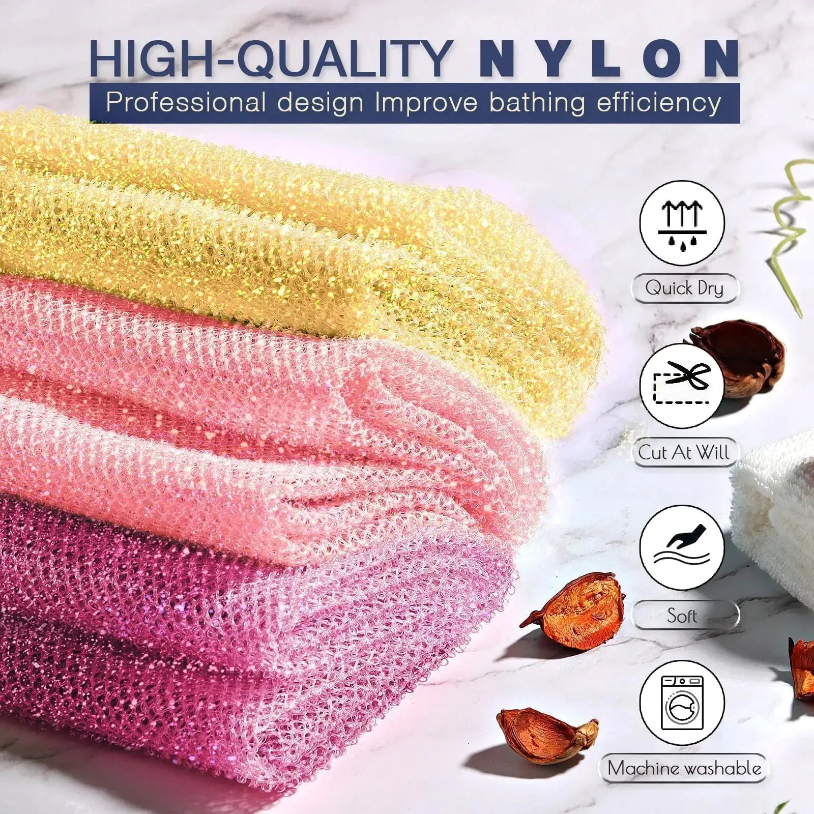 UJFQBH 3 Piece Bright Style African Exfoliating Shower Set_Vivareflex_Online