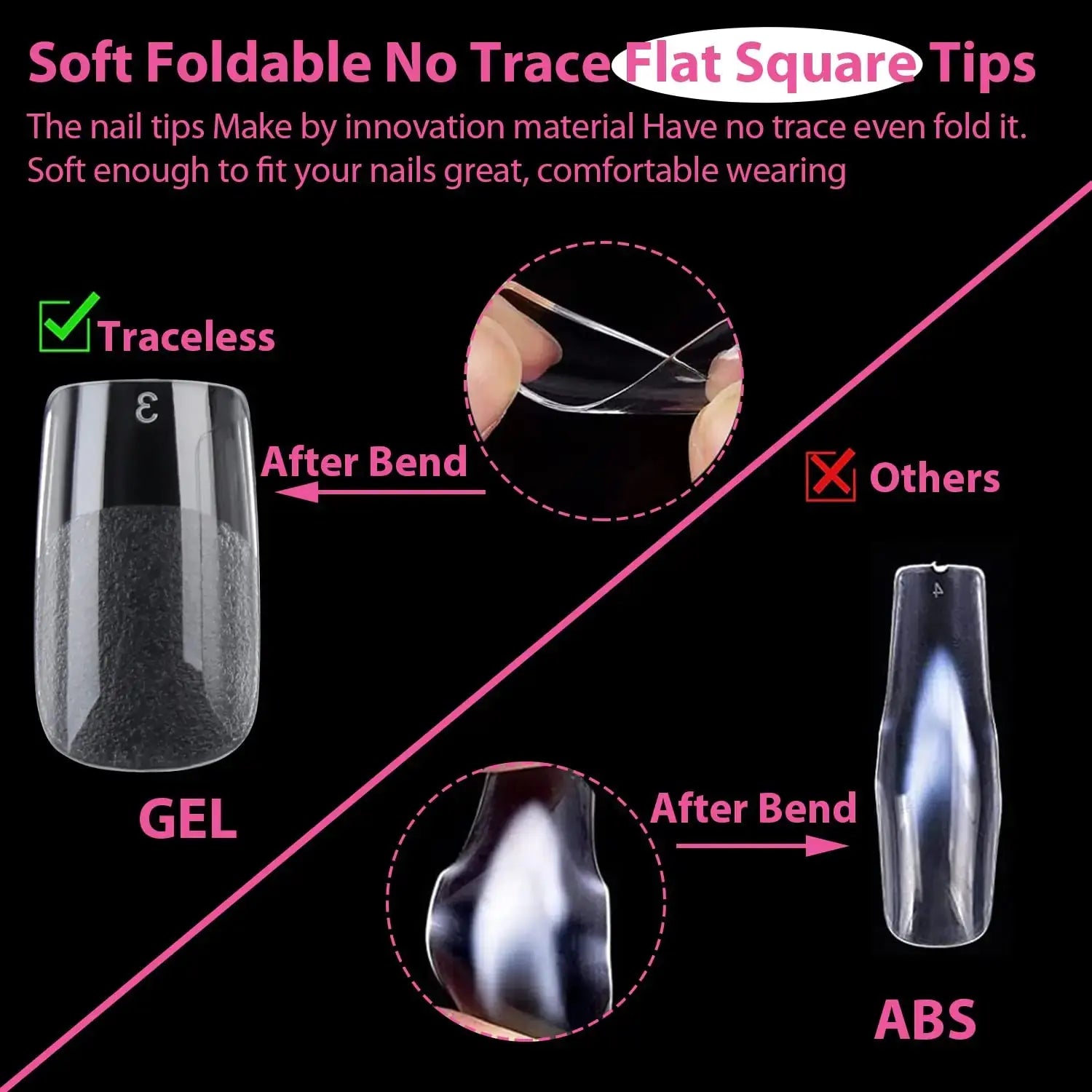 UNA GELLA Short Square Fake Nails - Vivareflex Online