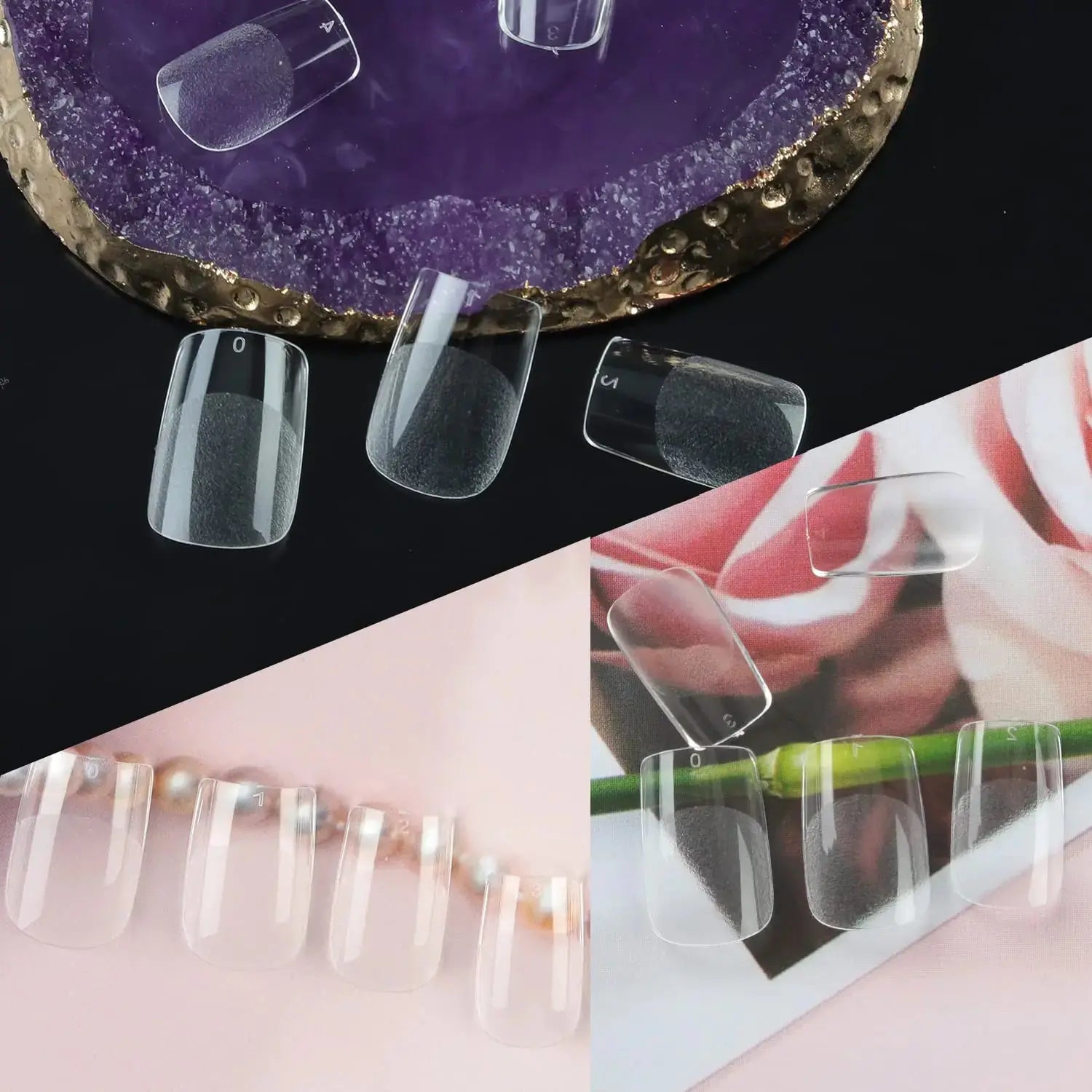 UNA GELLA Short Square Fake Nails - Vivareflex Online