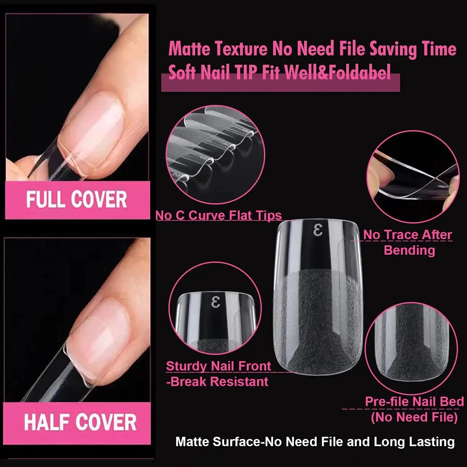 UNA GELLA Short Square Fake Nails - Vivareflex Online
