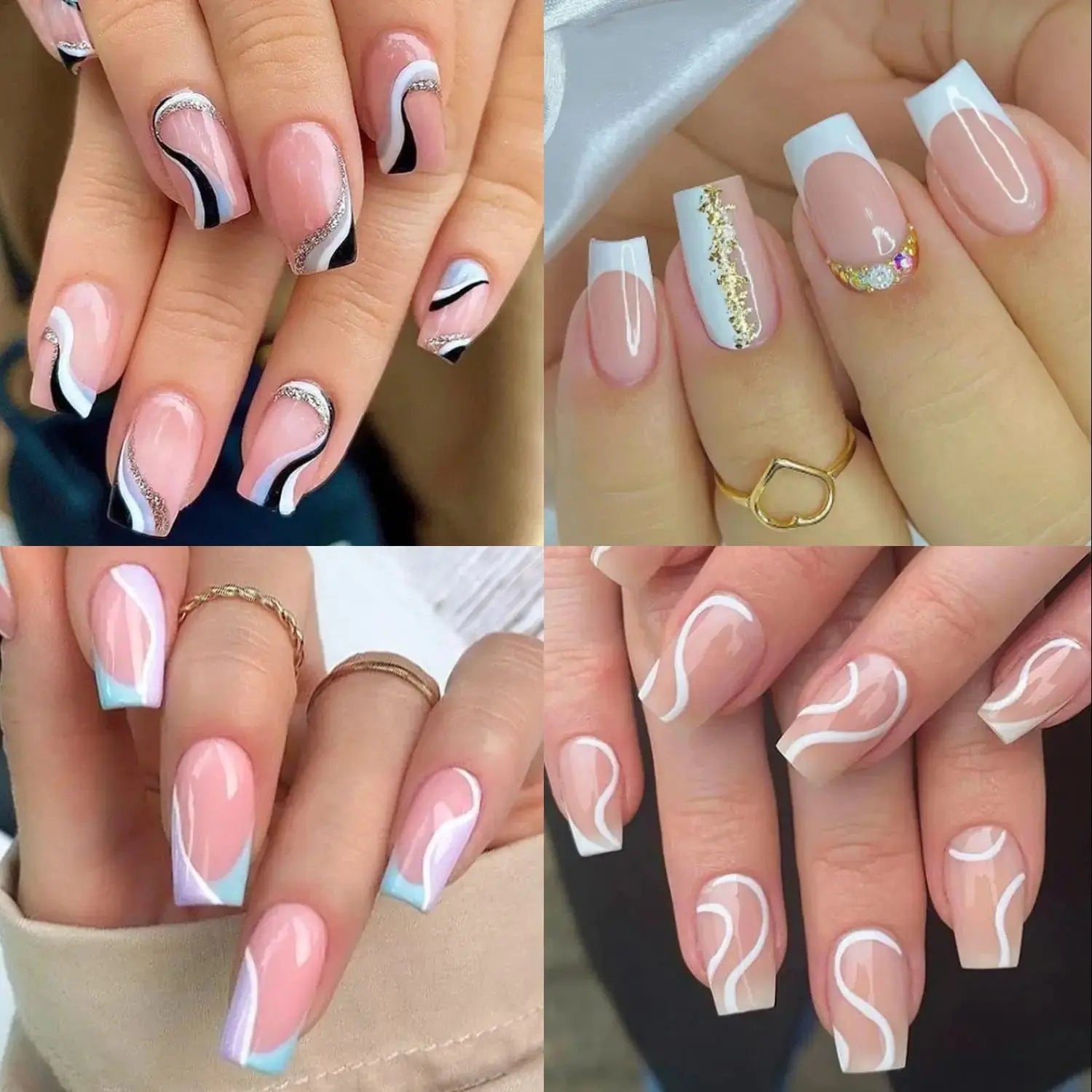UNA GELLA Short Square Fake Nails - Vivareflex Online