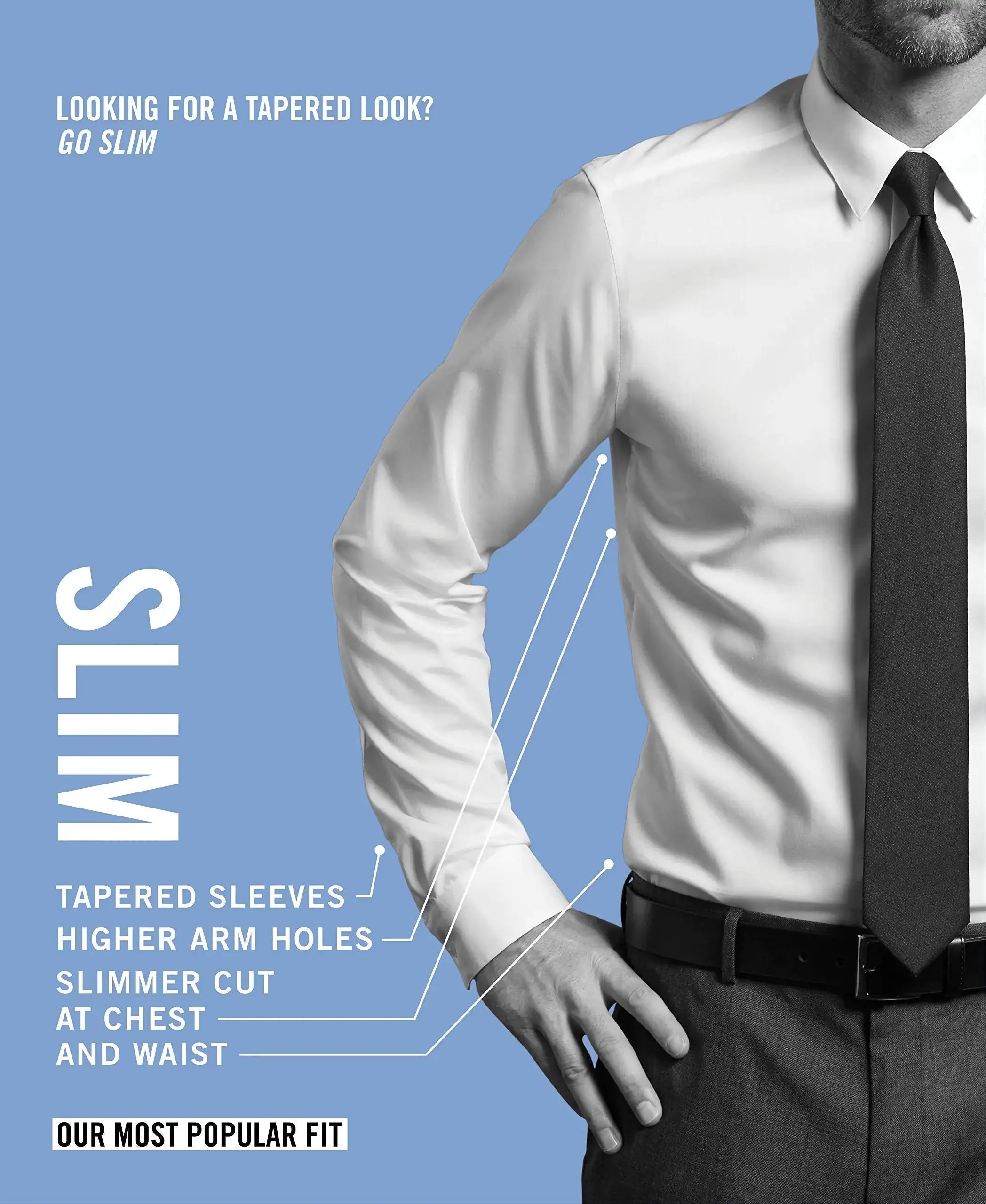 UNLISTED Men's Dress Shirt Slim Fit Solid 18