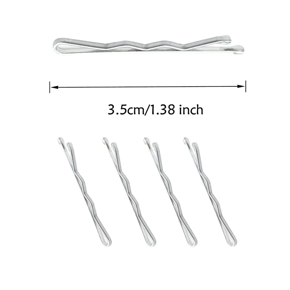 Mini épingles à cheveux grises argentées 220 ct avec boîte en métal – YINGFENG Épingles à cheveux de qualité supérieure de 1,38 pouce pour enfants, filles et femmes