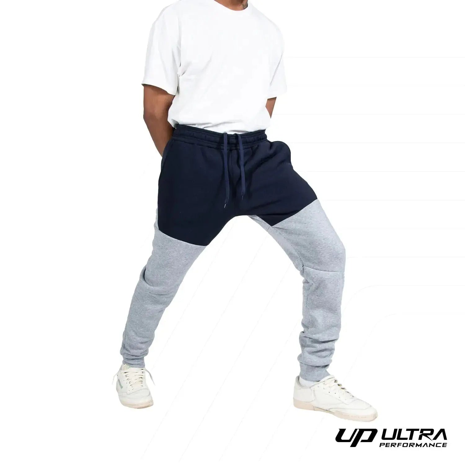 Mens Sweatpants with Zipper Pockets 3X Color Block Navy_Vivareflex_Online