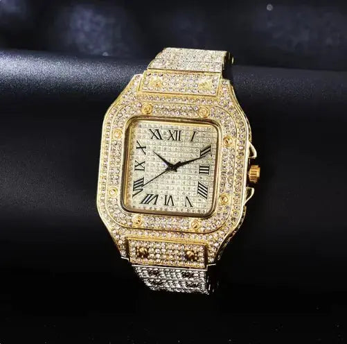 Unisex Iced Moissanite Bust Down Watch_Vivareflex_Online