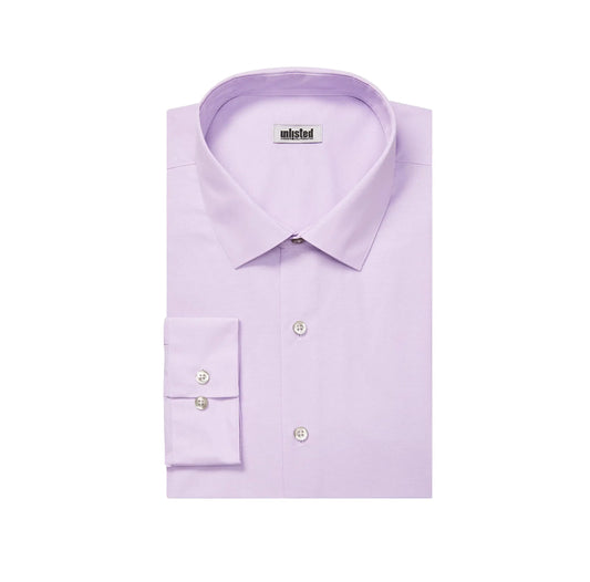 Unlisted by Kenneth Cole Men's Dress Shirt Big and Tall Solid 17" Neck 37"-38" Sleeve Lilac - Vivareflex Online