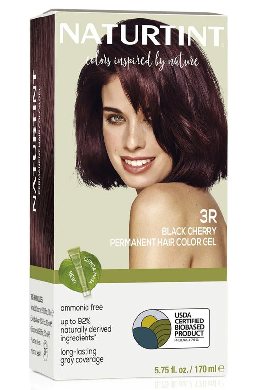 Coloration permanente pour cheveux Naturtint 3R Black Cherry (lot de 1), sans ammoniaque, végétalien, sans cruauté, jusqu'à 100 % de couverture des cheveux gris, résultats longue durée (l'emballage peut varier)