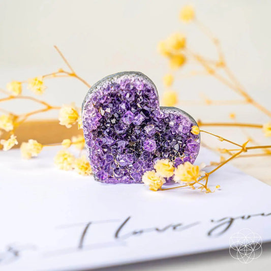 Uruguayan Amethyst Love Heart Cluster - AAA Premium Quality Conscious Items
